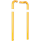 Anti-nudge hoop 90 | one sided- deep version | steel tube  76 mm | yellow / black | one-sided, right | height above ground: 1150 mm | for casting in concrete